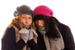 Foto: Two young women in winter clothes Two young women in winter clothes