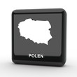 Button 3d Karte Polen schwarz