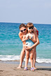 Mum and the child on seacoast