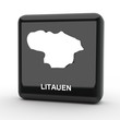Button 3d Karte Litauen schwarz