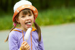 girl with ice cream licked