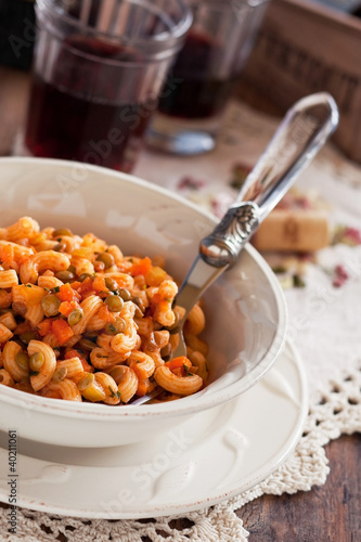 Photo: Pasta with lentils and vegetables Pasta with lentils and vegetables
