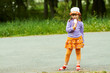 girl with ice cream stands