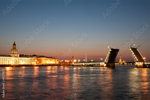 Photo: Palace drawbridge with Vasilievsky Island, Saint Petersburg Palace drawbridge with Vasilievsky Island, Saint Petersburg