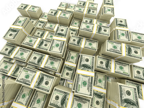Illustration: Money stack. piles of cash Money stack. piles of cash