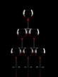 Wine Glass Pyramid on black background Wine Glass Pyramid on black background
