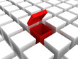 Red opened box stand out from the cloud outstanding concept