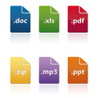 Dateiendungen .doc .xls .pdf .ppt .mp3 .zip