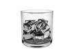 Glass with ice cubes