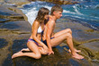 Young man and woman on reef 4 Young man and woman on reef 4