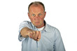 Aggressive man showing his fist