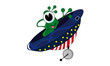 Cartoon alien in ufo Cartoon alien in ufo