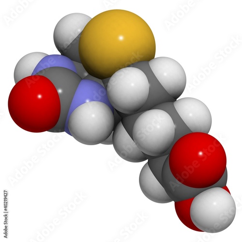 Illustration: Vitamin B7 (biotin) molecule Vitamin B7 (biotin) molecule