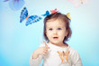 Girl with butterflies Girl with butterflies