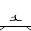 silhouette of gymnast doing the splits jump on balance beam silhouette of gymnast doing the splits jump on balance beam