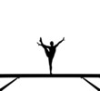 silhouette of female gymnast on balance beam silhouette of female gymnast on balance beam
