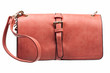 Leather female clutch isolated over white