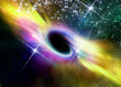 Illustration: Black hole in space within nebula Black hole in space within nebula
