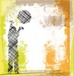 Sketch of Young boy playing basketball. Vector illustration
