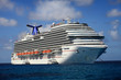 luxurious cruise ship in a blue water