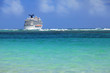 big cruise ship and clear blue water