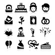 Wedding icons set elegant series