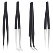 Set of steel tweezers