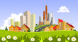 Vektor: Factory in the city. Abstract concepts Factory in the city. Abstract concepts