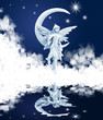 Elfenhafter Engel bei Nacht
