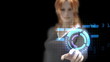 high technology backdrop with woman touch the screen high technology backdrop with woman touch the screen