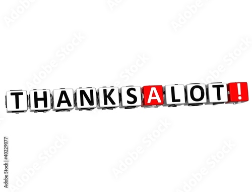 Illustration: 3D Thanks a Lot Cube text 3D Thanks a Lot Cube text