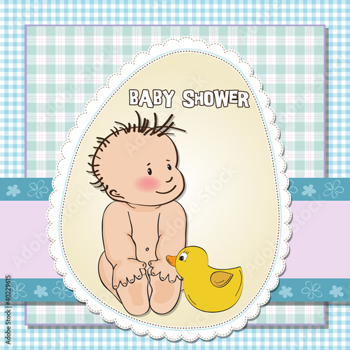 Vetor: baby boy shower card baby boy shower card