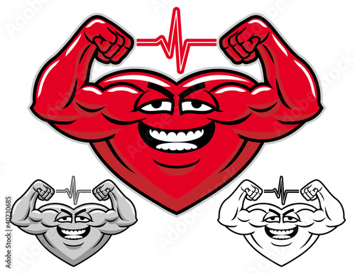 Vector: Strong heart cartoon character Strong heart cartoon character