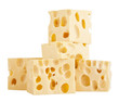 The perfect pieces of swiss cheese isolated on white background The perfect pieces of swiss cheese isolated on white background