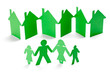 paper people and house shape cut connection chain