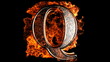 burning Letter made in 3D graphics