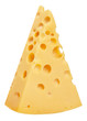The perfect piece of swiss cheese isolated on white background w