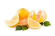 Sliced grapefruits