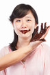 Asian lady and chocolate