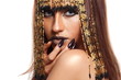 Portrait of haughty egyptian woman in ancient style