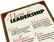 Menu for Leadership Qualities Desirable in Manager Leader