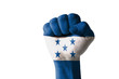 Fist painted in colors of honduras flag Fist painted in colors of honduras flag