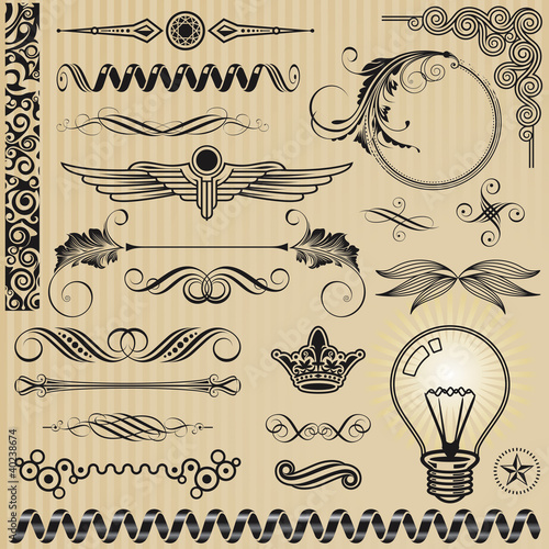 Vector: Ornamental design elements and page decoration. Ornamental design elements and page decoration.