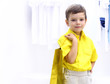 Little boy doing shopping