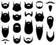 Set of beard silhouettes