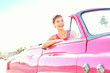 Vintage retro car woman Vintage retro car woman