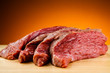 Raw beef on cutting board