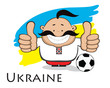 Smiling cartoon man  showing thumbs up.Separate layers..