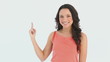 Girl raising her index finger
