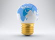 Energy concept. Light bulb with planet earth Energy concept. Light bulb with planet earth